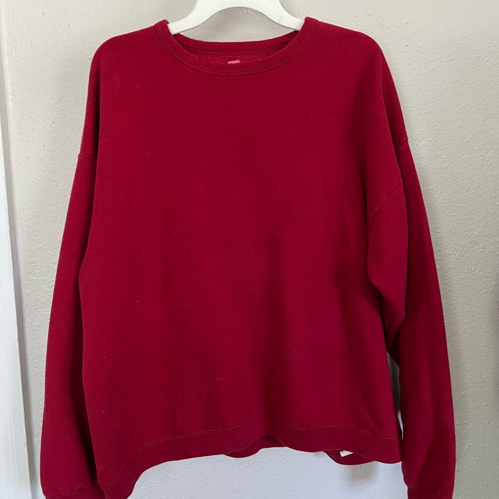 Red Hanes Crewneck Sweatshirt